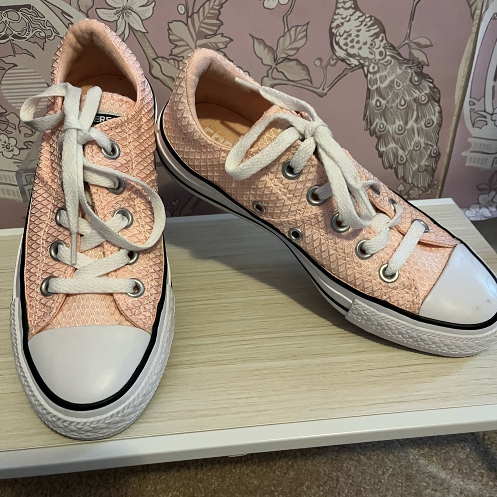 Pink Textured Converse Sneakers